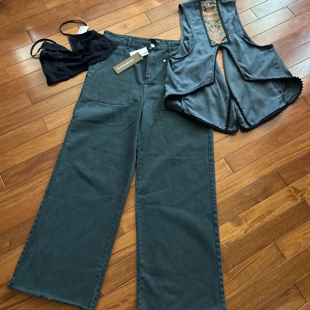 Elevenparis gray wide leg jeans size 30New with tag - Picture 3 of 12